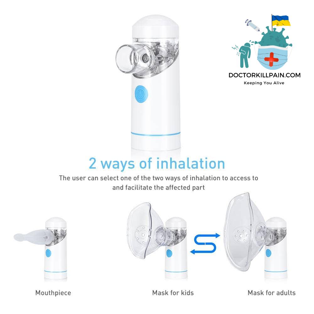 USB Rechargeable Mini Mesh Nebulizer Inhaler Kit Travel Portable Handheld Silent Atomizer for Adult Kids Asthma Rhinitis Cough