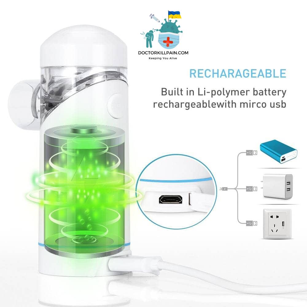 USB Rechargeable Mini Mesh Nebulizer Inhaler Kit Travel Portable Handheld Silent Atomizer for Adult Kids Asthma Rhinitis Cough