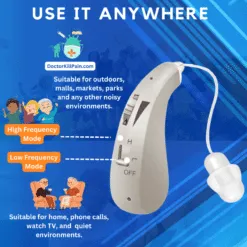 ClearEar Mini™️: Rechargeable Hearing Aid with Intelligent Noise Reduction color: Silver|Skin|Blue  New Arrivals As Seen On TV Best Affordable Hearing Aids Best Sellers