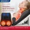 Jinkairui Electric Shiatsu Head Neck Cervical Ttraction Body Massager Car Back Pillow with Heating Vibrating Massage Device fd7acb3515ad33fc8f6d6c: AU|EU Plug|UK|US Plug  Pain Relief Back Pain Relief