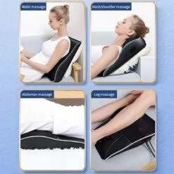 Jinkairui Electric Shiatsu Head Neck Cervical Ttraction Body Massager Car Back Pillow with Heating Vibrating Massage Device fd7acb3515ad33fc8f6d6c: AU|EU Plug|UK|US Plug  Pain Relief Back Pain Relief