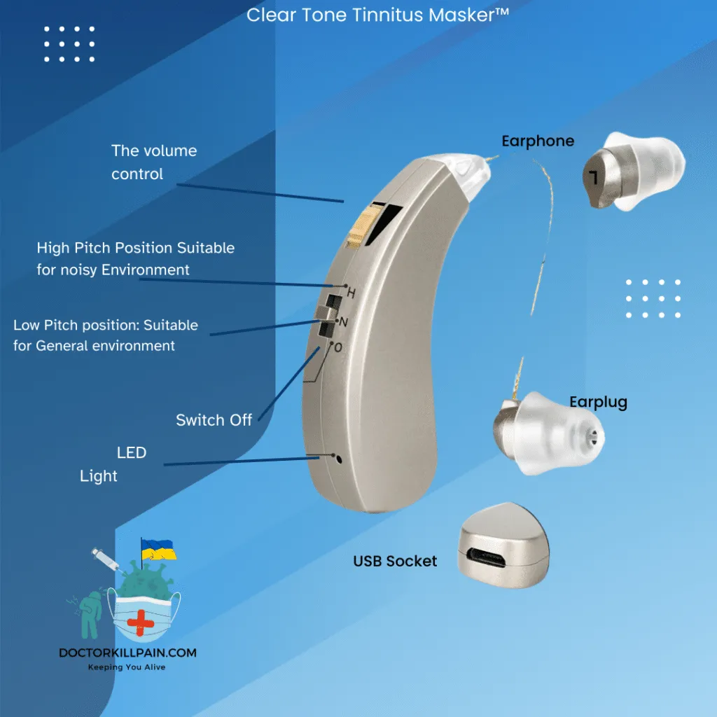 Masker Kill Switch Hearing Aids with Tinnitus Masking: ClearTone by Doctor Kill Pain